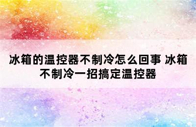 冰箱的温控器不制冷怎么回事 冰箱不制冷一招搞定温控器